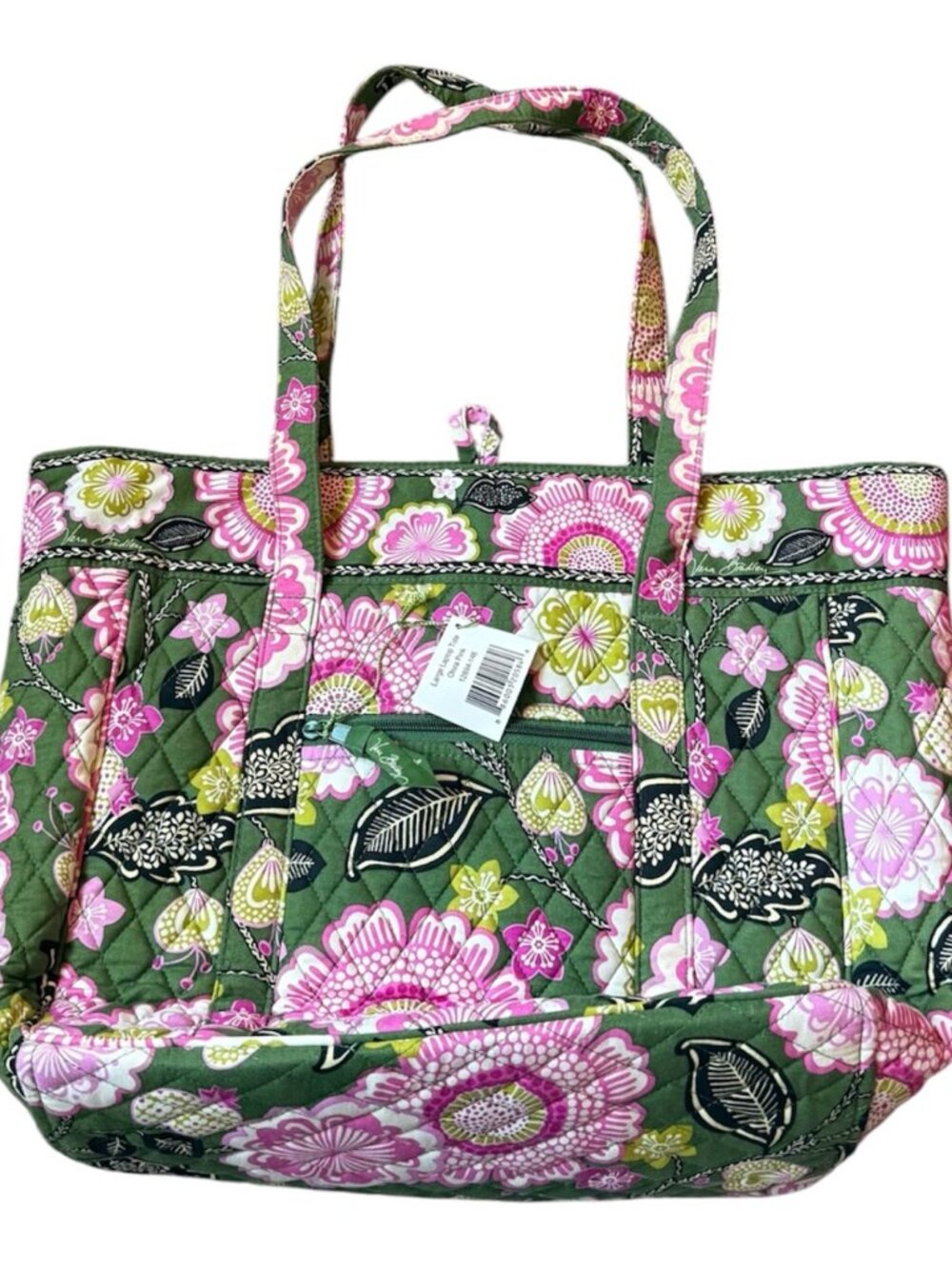 Vera Bradley Olivia Pink Large Laptop Tote Quilted Floral New With Tags